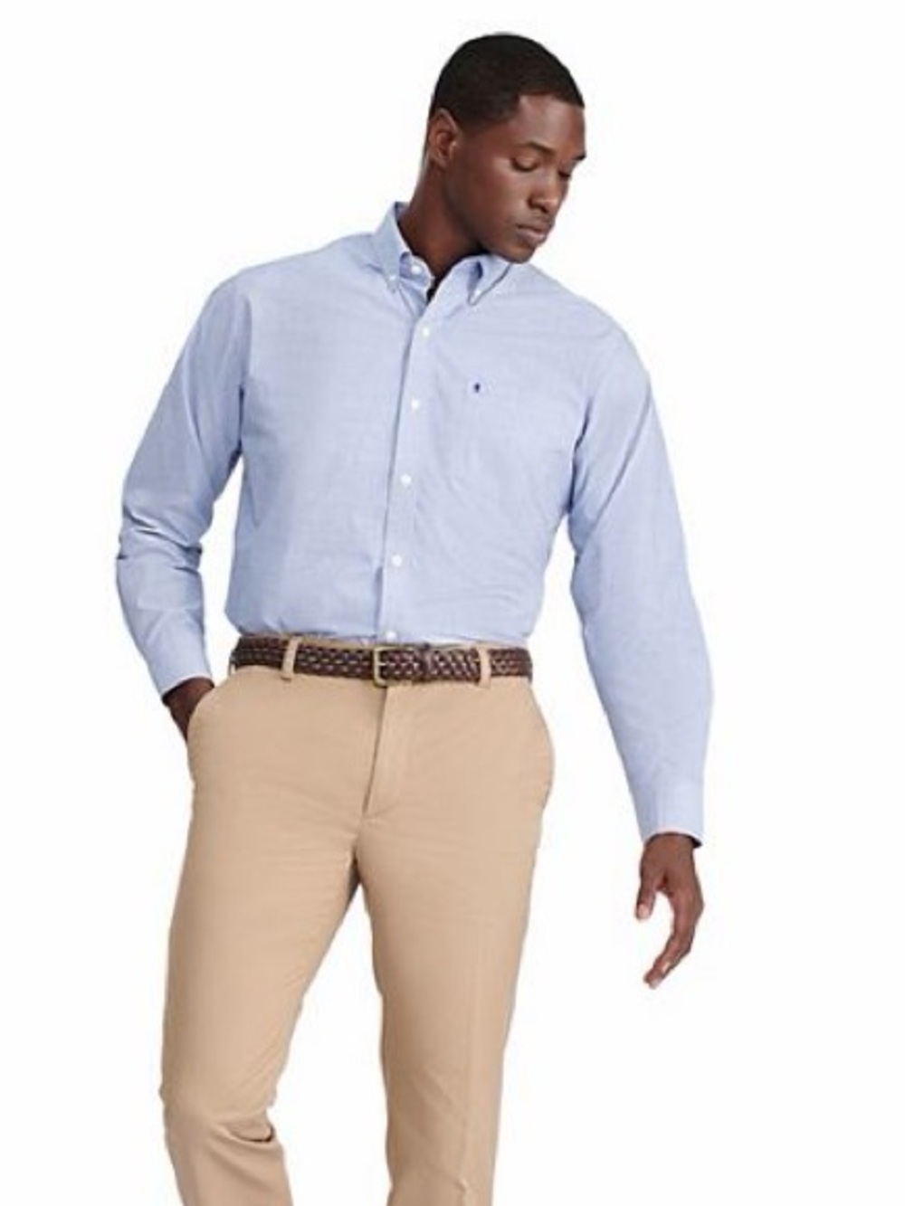 Izod Light Blue Button-Down Dress Shirt. Size: XL